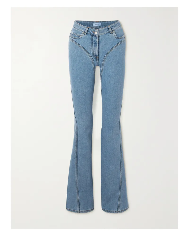 Thierry Mugler Halbhohe Schlagjeans - Blau Blau