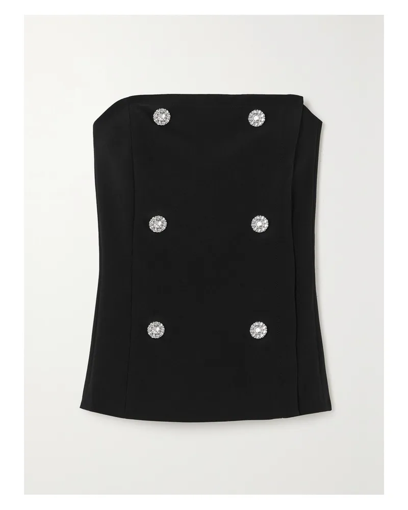 L'Agence Fay Trägerloses Bustier Aus Webstoff Mit Kristallen - Schwarz Schwarz