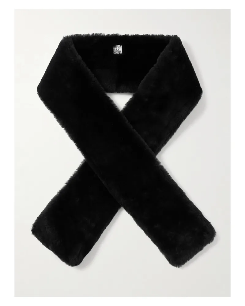 Totême Tuxedo Schal Aus Shearling - Schwarz Schwarz