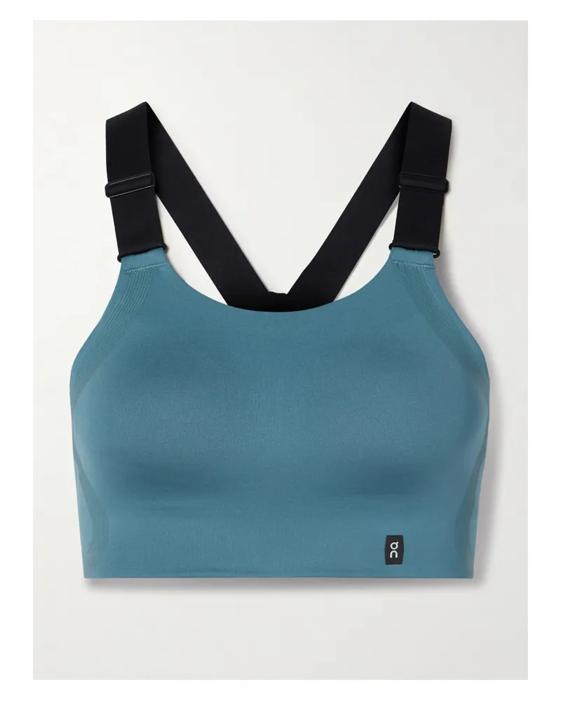 ON Running Performance Sport-bh aus Recyceltem Material Blau