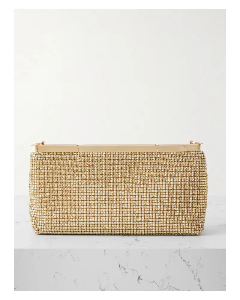 Cult Gaia Felice Crystal-embellished Chainmail Clutch - Neutrals Neutrals