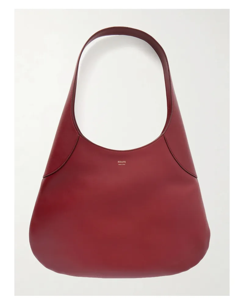 KHAITE Joan Large Leather Tote - Burgundy Burgundy
