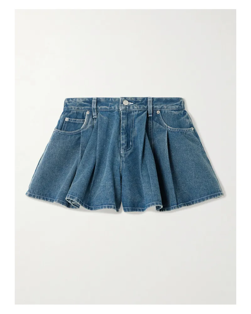 Sea Stasia Pleated Denim Shorts - Blue Blue
