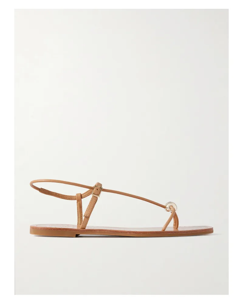 Loeffler Randall Lara Embellished Leather Sandals - Brown Brown
