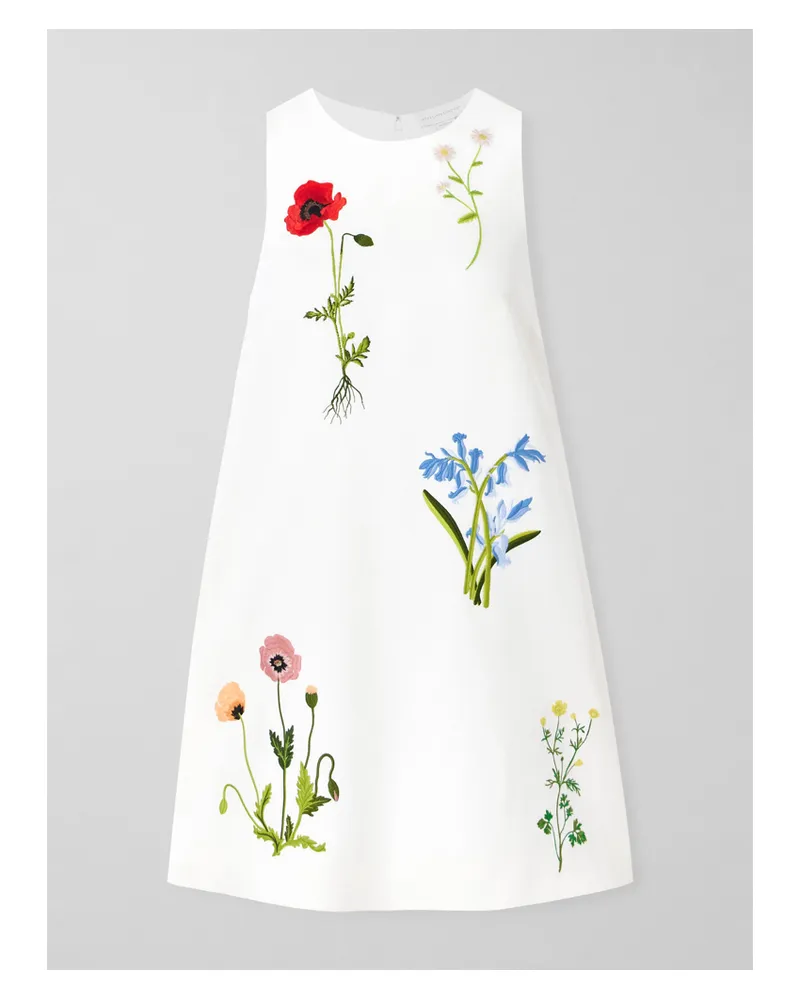 Stella McCartney Minikleid Aus Crêpe Mit Stickereien - Creme Creme