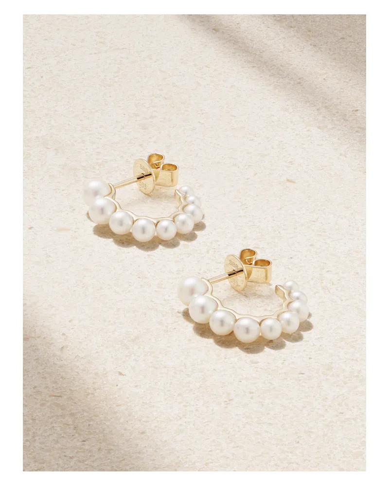 Sophie Bille Brahe Petite Boucle Perle 14-karat Recycled Gold Pearl Earrings - White White