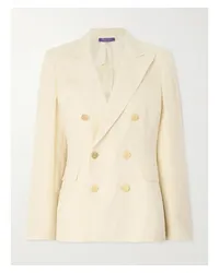 Ralph Lauren Camden Doppelreihiger Blazer aus Leinen Creme