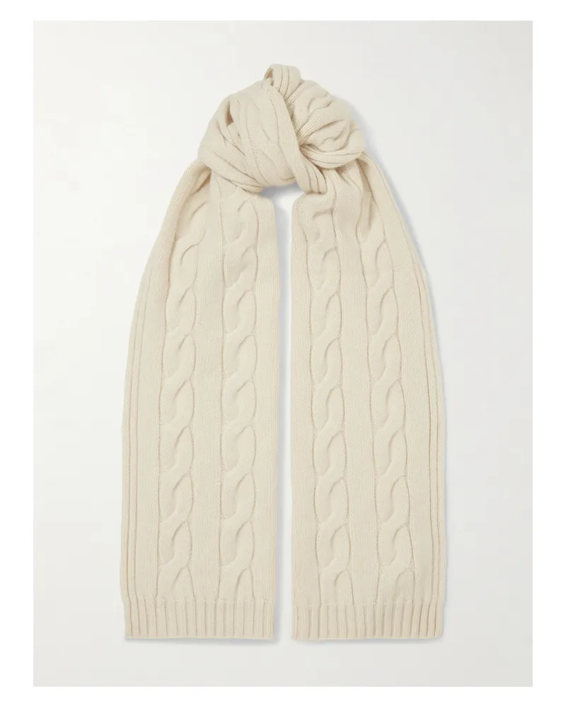 Loro Piana Cable-knit Cashmere Scarf - Cream Cream