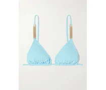 Maldives Triangel-bikini-oberteil Mit Verzierungen - Blau