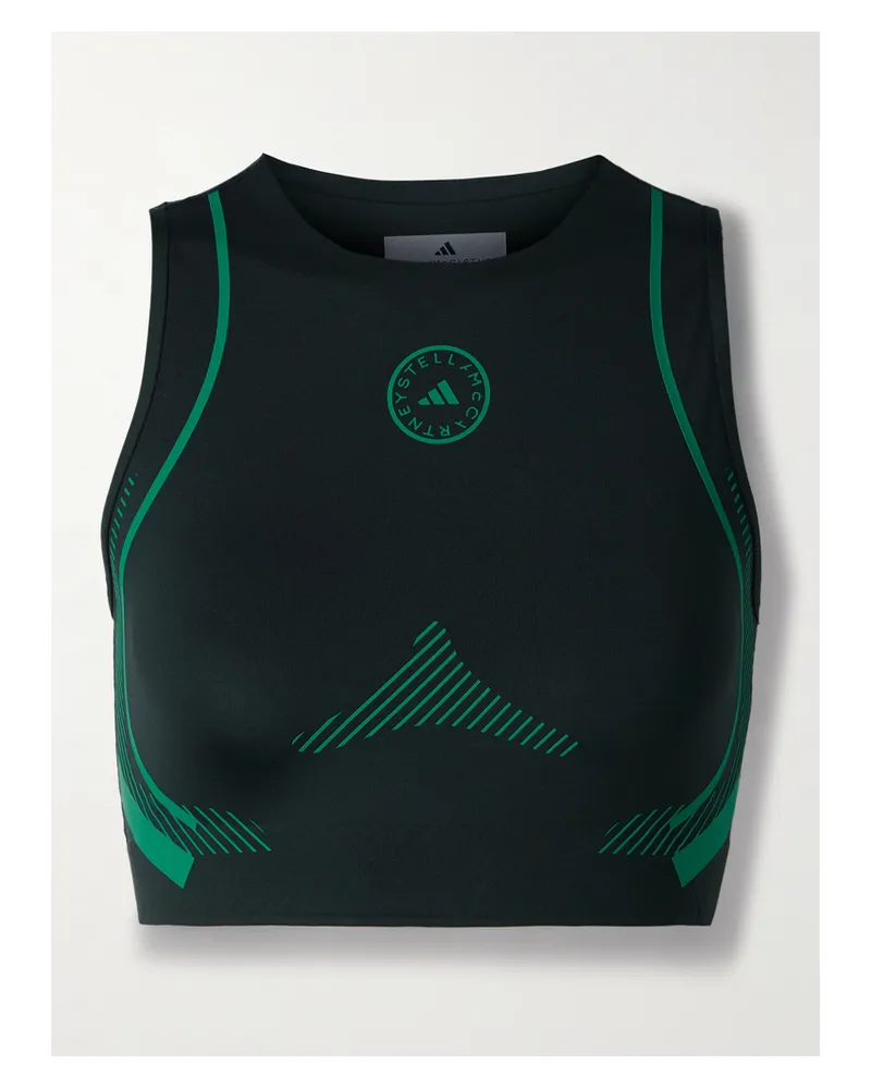 adidas Sport-bh Aus Recyceltem Stretch-material Mit Prints - Grün Grün