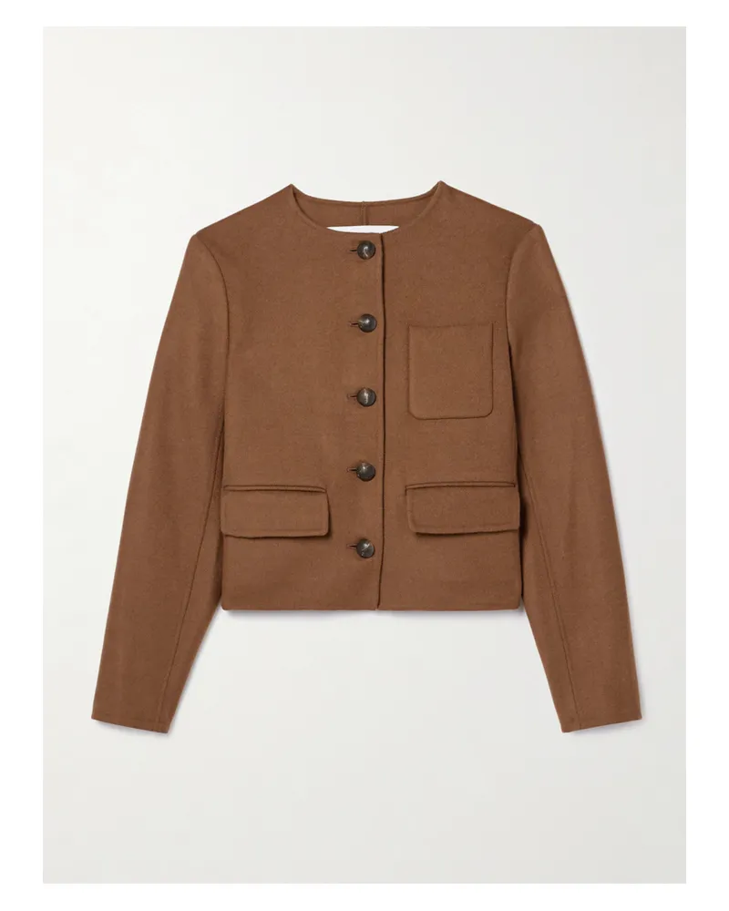Veronica Beard Lyssa Verkürzte Jacke Aus Einer Wollmischung - Braun Braun