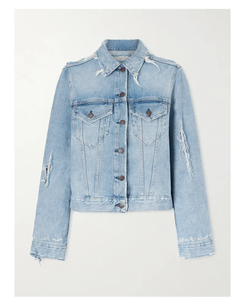 Acne Studios Distressed Organic Denim Jacket - Blue Blue