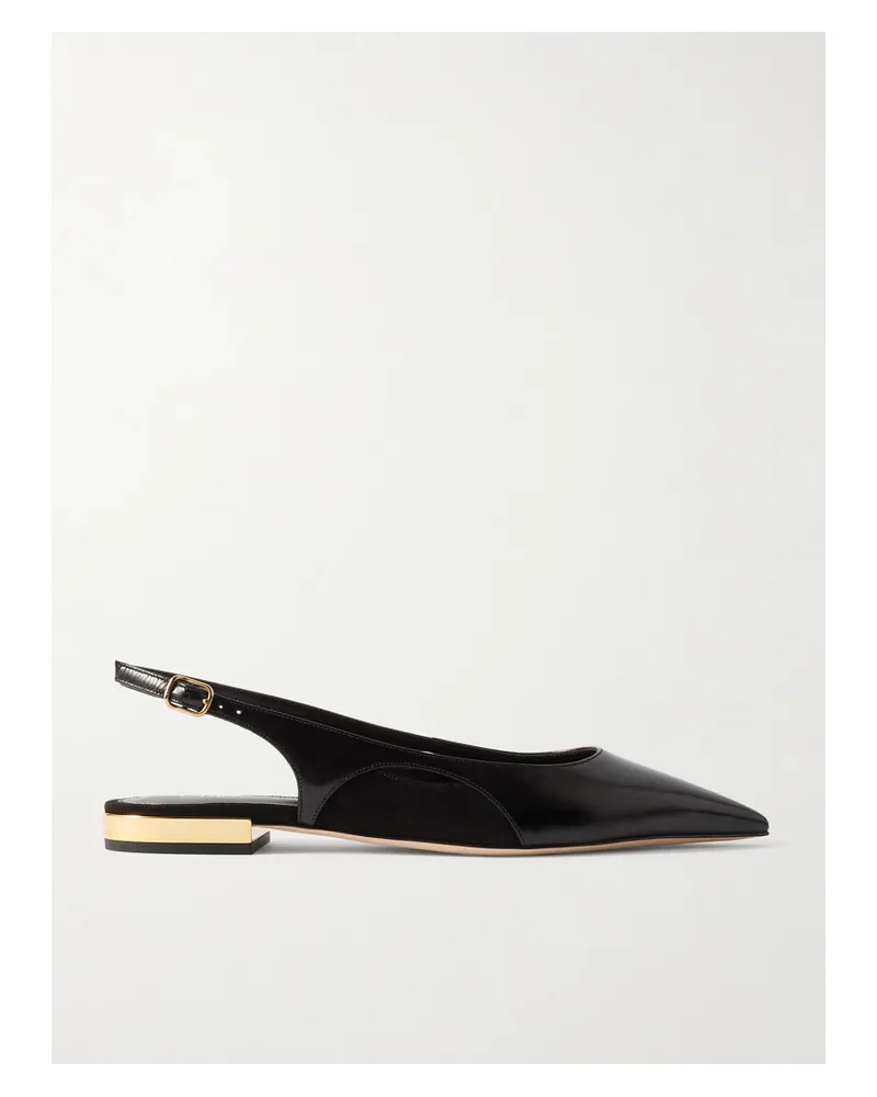 Chloé Saada Flache Slingback-schuhe aus Leder Schwarz