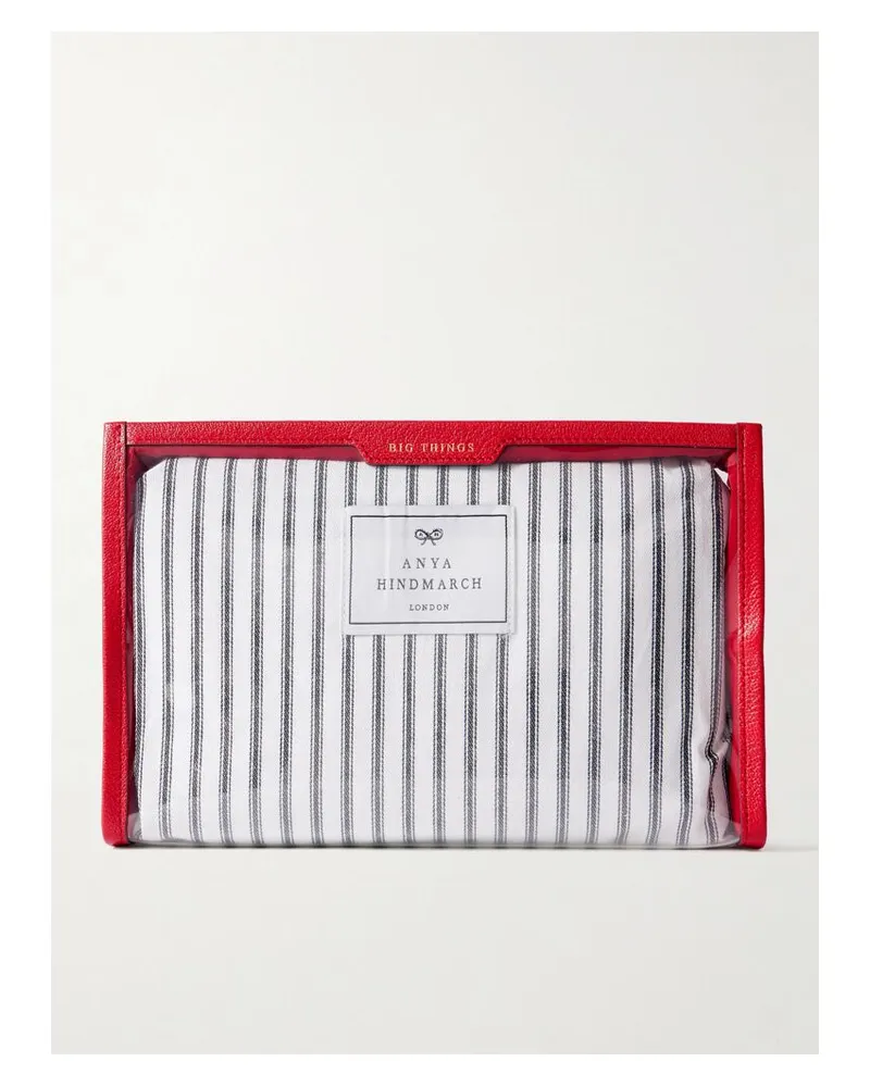 Anya Hindmarch Big Things Kosmetiktasche Aus Pvc Und Gestreiftem Canvas Mit Lederbesätzen - Neutral Neutral