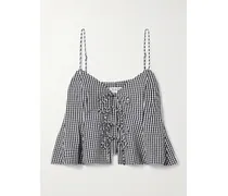 Neci Top Aus Baumwollpopeline Mit Gingham-karo - Schwarz