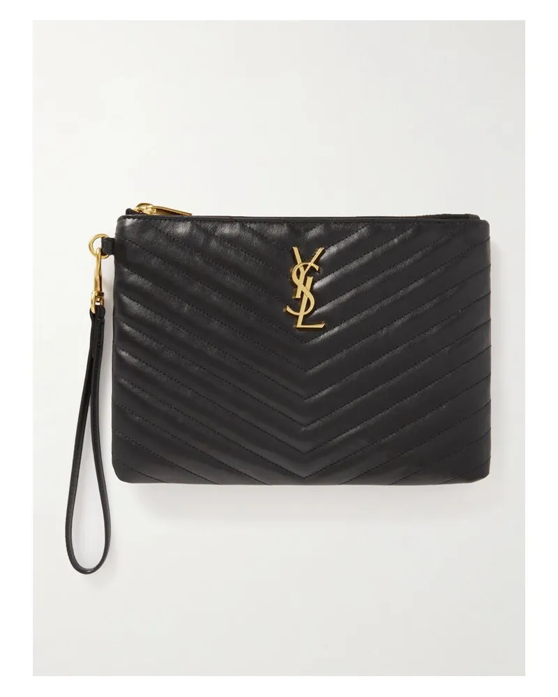 Saint Laurent Cassandre Beutel Aus Matelassé-leder - Schwarz Schwarz