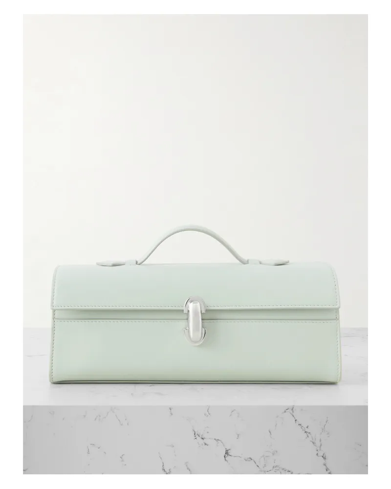 SAVETTE Slim Symmetry Leather Tote - Green Green