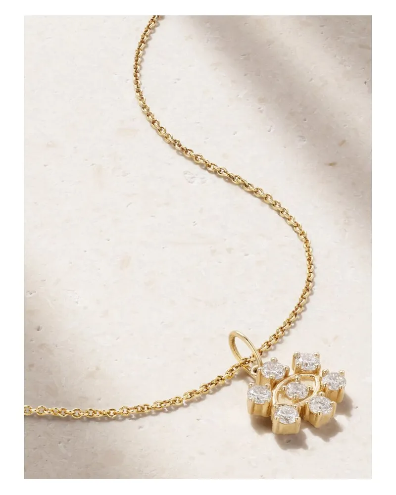 Sydney Evan Small Eye Kette Aus 14 Karat Gold Mit Diamanten Gold