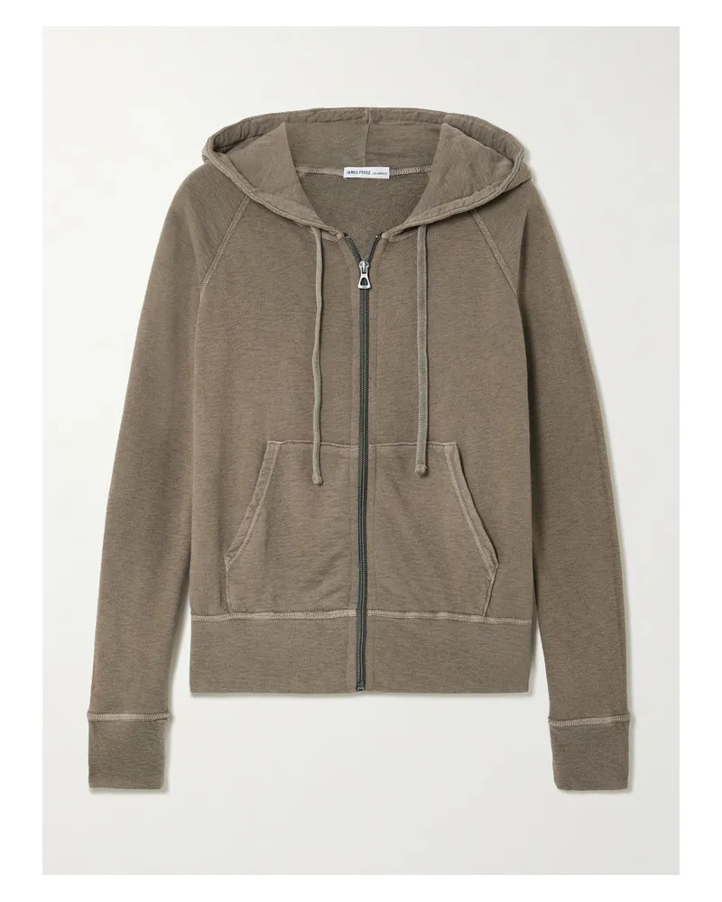 James Perse Vintage Kapuzenjacke Aus Baumwollfrottee - Grün Grün