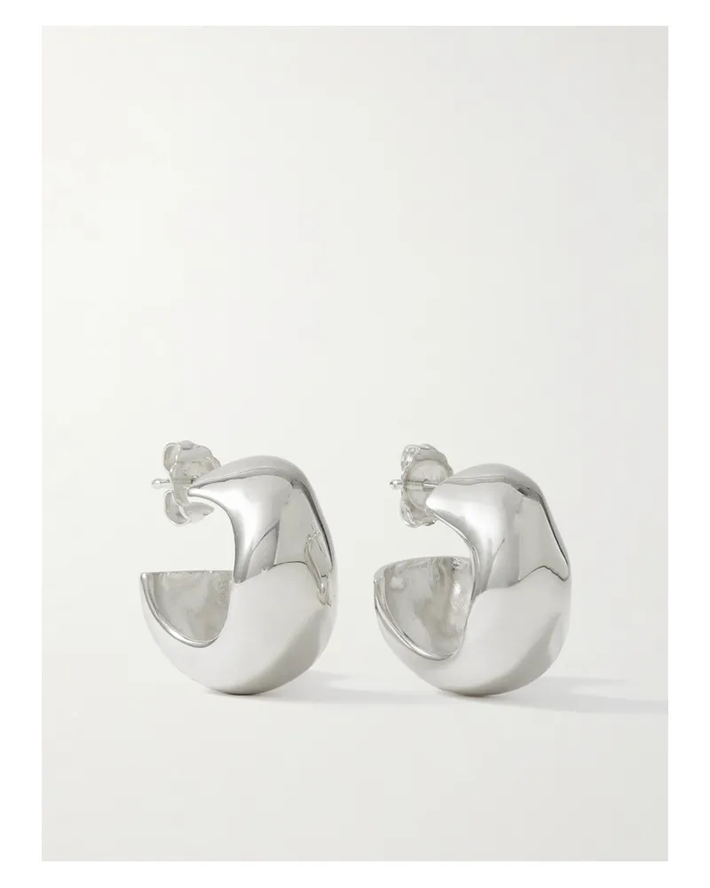 AGMES Celia Small Recycled Silver Hoop Earrings Silver