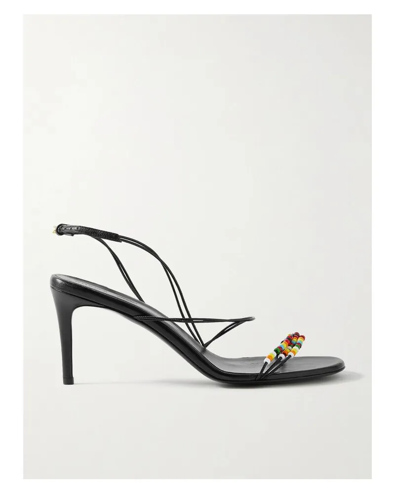 KHAITE Loop Sandalen Aus Leder Mit Zierperlen - Schwarz Schwarz