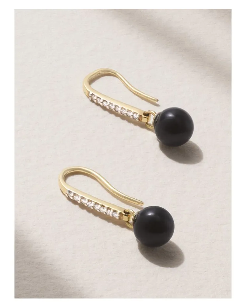MATEO Ohrringe Aus 14 Karat Gold Mit Onyxen Und Diamanten Gold