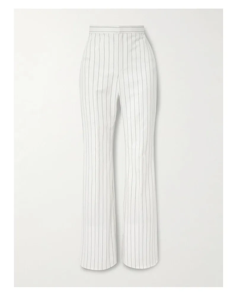Ralph Lauren Neeva Schlaghose Aus Einer Mischung Aus Baumwolle, Leinen Und Wolle Mit Nadelstreifen - Creme Creme