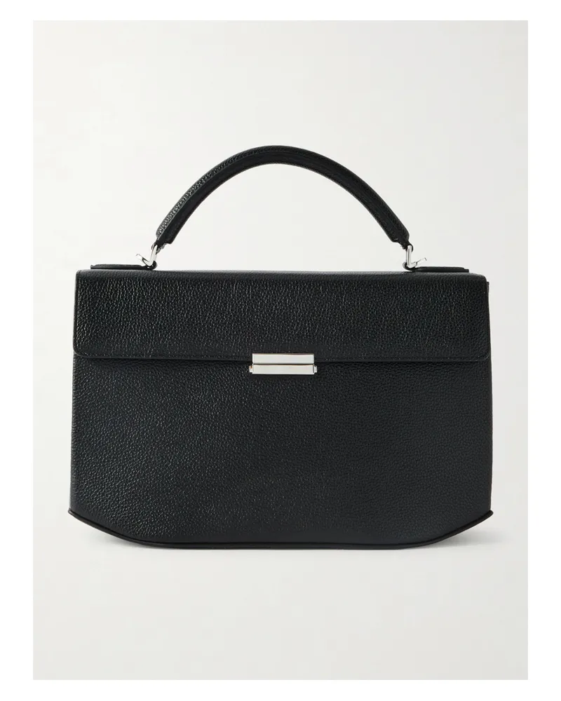 Totême Clip Textured-leather Shoulder Bag - Black Black