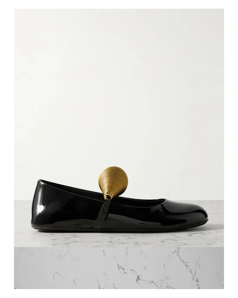 Alaïa Ballerinas Aus Lackleder Mit Verzierung - Schwarz Schwarz