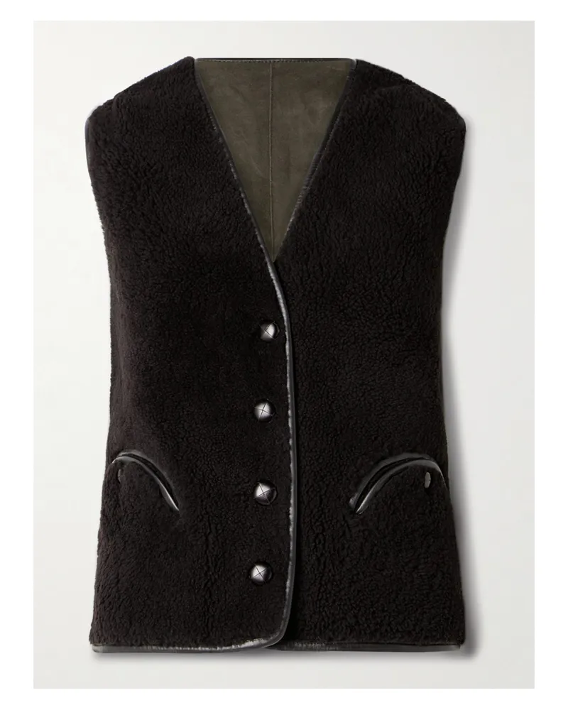 Blazé Milano Tatoosh Gliss Wendbare Jacke Aus Shearling Mit Lederbesätzen - Braun Braun