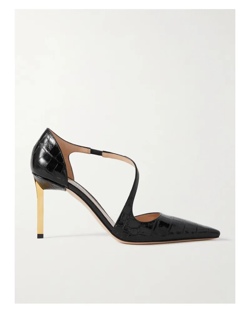 Tom Ford Newton Pumps Aus Leder Mit Krokodileffekt - Schwarz Schwarz