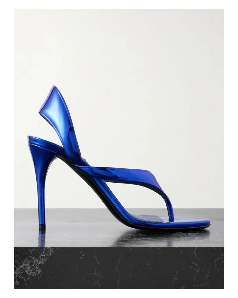 Alaïa Tong 90 Sandalen Aus Leder Mit Spiegeleffekt - Blau Blau