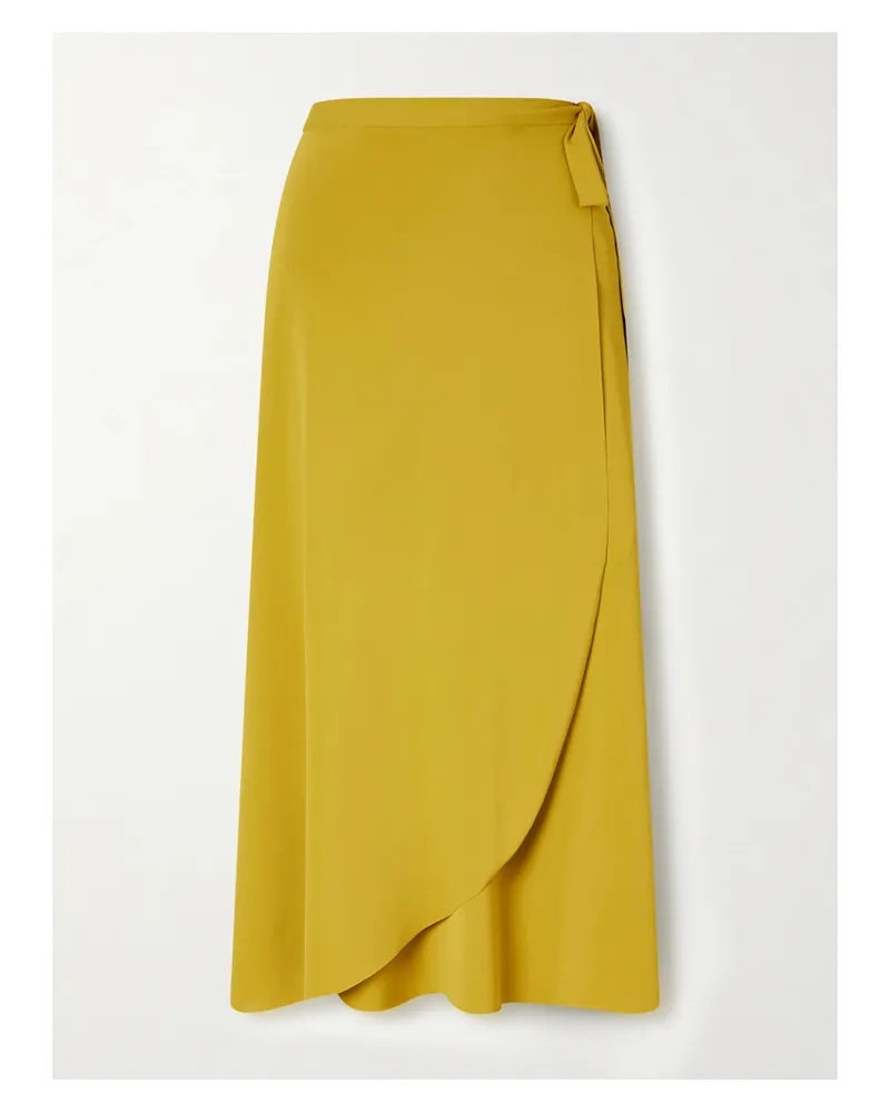 Eres Julieta Stretch-jersey Wrap Midi Skirt - Yellow Yellow