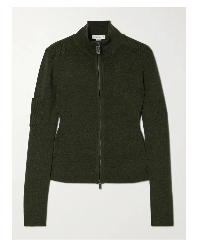 Victoria Beckham Cardigan Aus Einer Merinowollmischung - Grün Grün