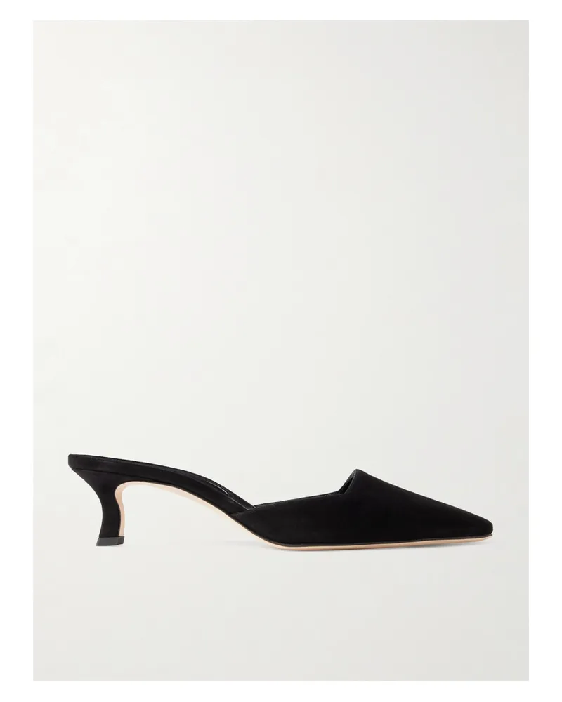 Manolo Blahnik Moiramu Mules Aus Veloursleder - Schwarz Schwarz