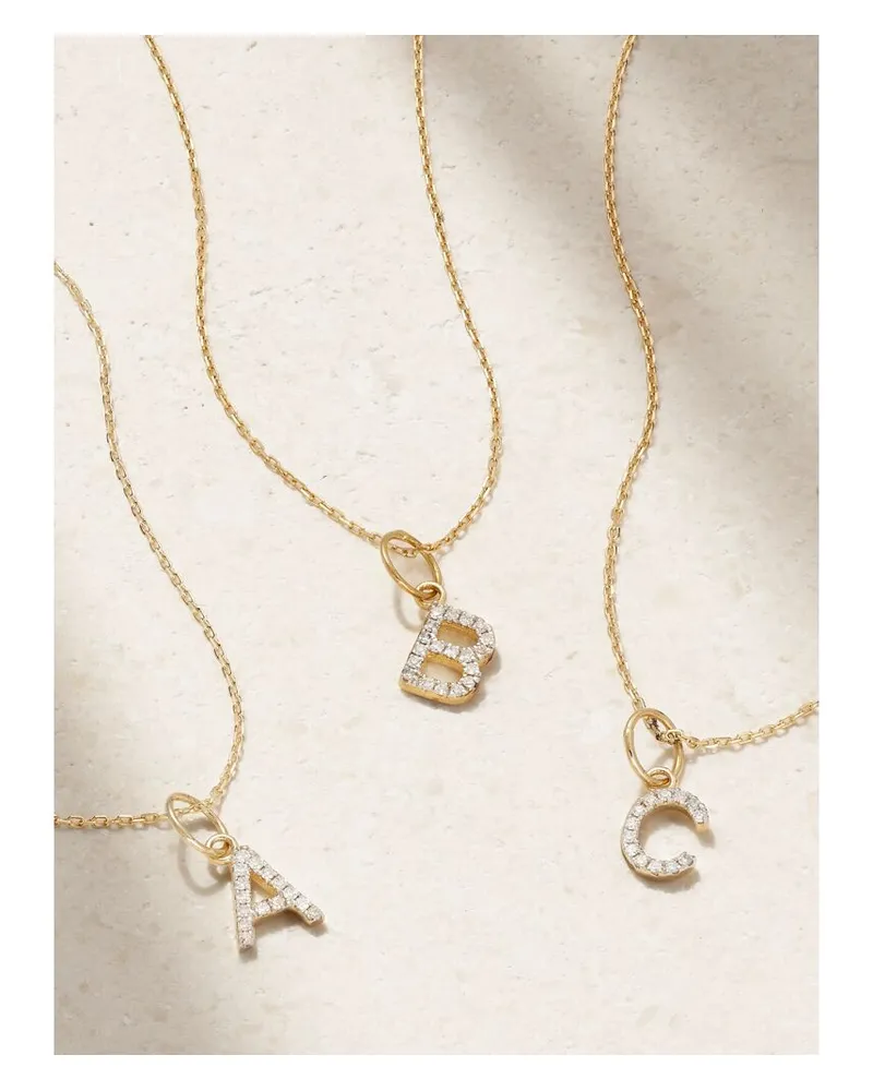 MATEO Initial Kette Aus 14 Karat Gold Mit Diamanten Gold