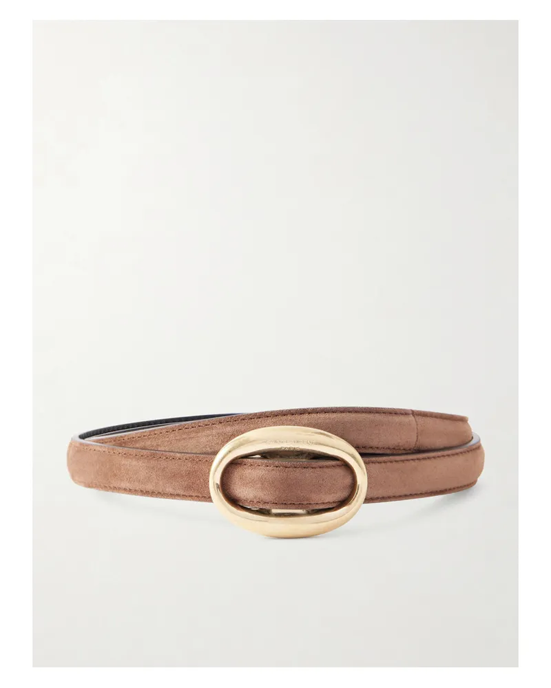 Saint Laurent Suede Waist Belt - Brown Brown