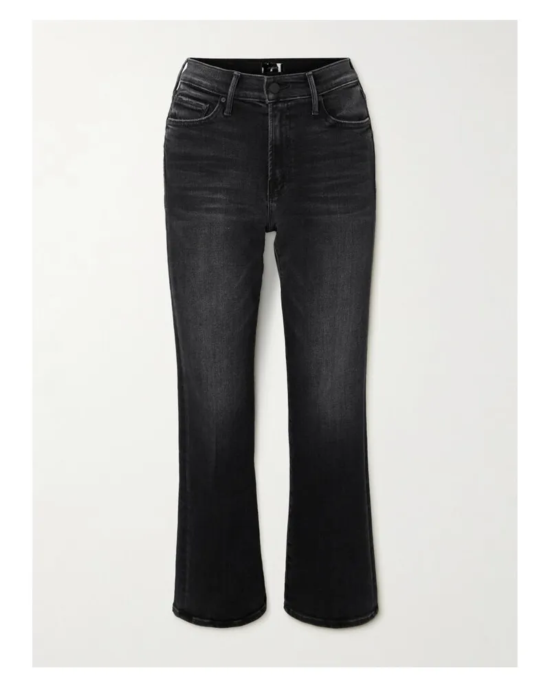 Mother The Outsider Flood Verkürzte, Halbhohe Bootcut-jeans - Schwarz Schwarz