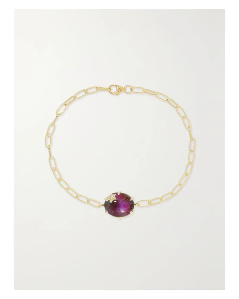 Andrea Fohrman Mini Galaxy Armband Aus 14 Karat Gold Mit Dublette Und Diamant - Pink Pink