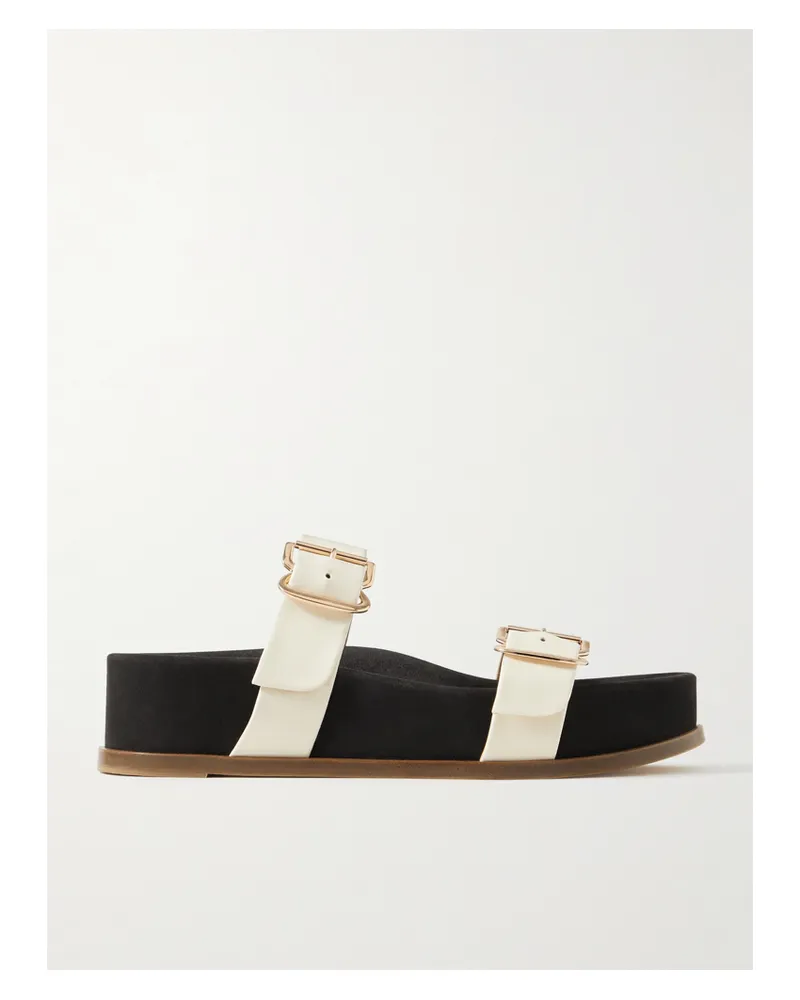 Gabriela Hearst Wren Pantoletten Aus Leder Mit Plateau - Elfenbein Elfenbein