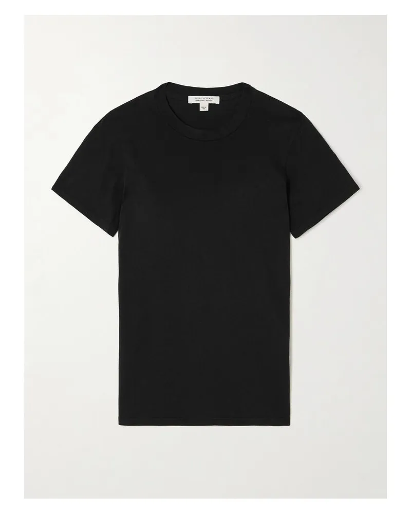 Nili Lotan Mariela T-shirt Aus Baumwoll-jersey - Schwarz Schwarz