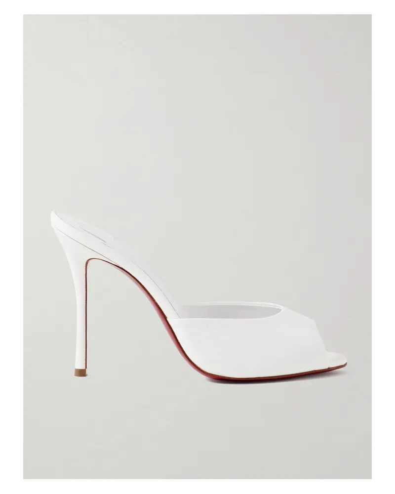Christian Louboutin Me Dolly 100 Patent-leather Mules - White White
