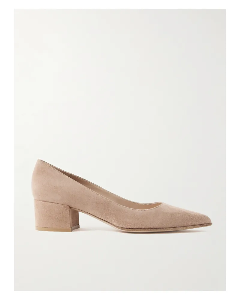 Gianvito Rossi Piper 45 Suede Pumps - Neutrals Neutrals