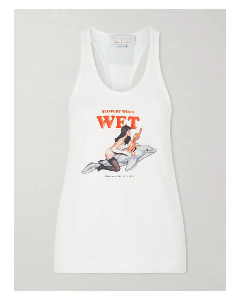 Stella McCartney Jeff Koons Printed Cotton-jersey Tank Top - White White