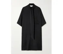 Minikleid Aus Glänzendem Crêpe Mit Schluppe - Schwarz