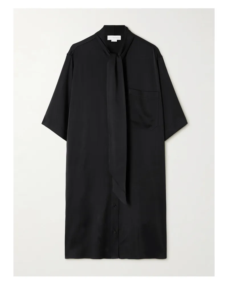 Stella McCartney Minikleid Aus Glänzendem Crêpe Mit Schluppe - Schwarz Schwarz