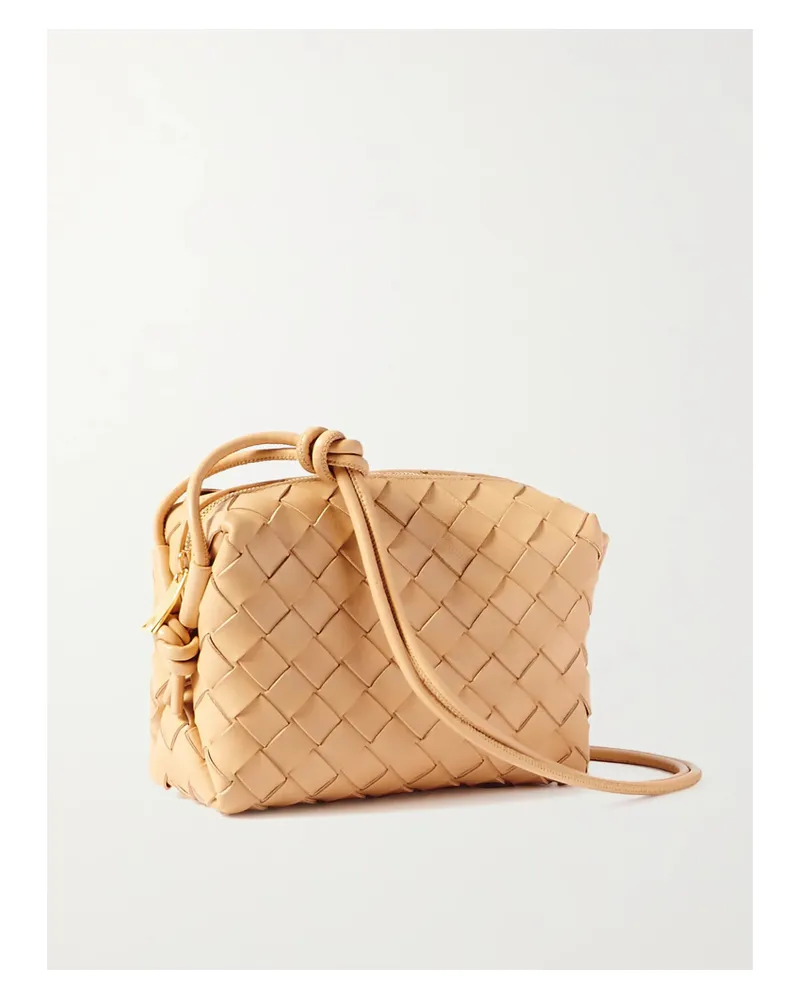 Bottega Veneta Loop Mini Intrecciato Leather Shoulder Bag - Brown Brown