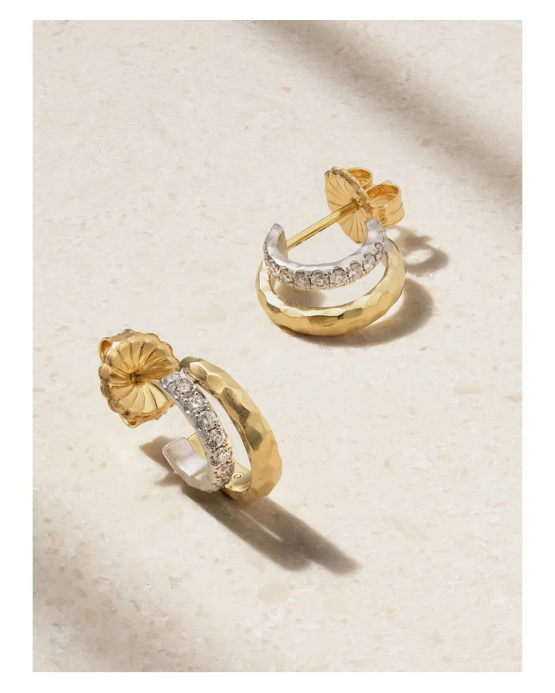 Octavia Elizabeth Creolen Aus 18 Karat Gelb- Und Weißgold Mit Diamanten Gold