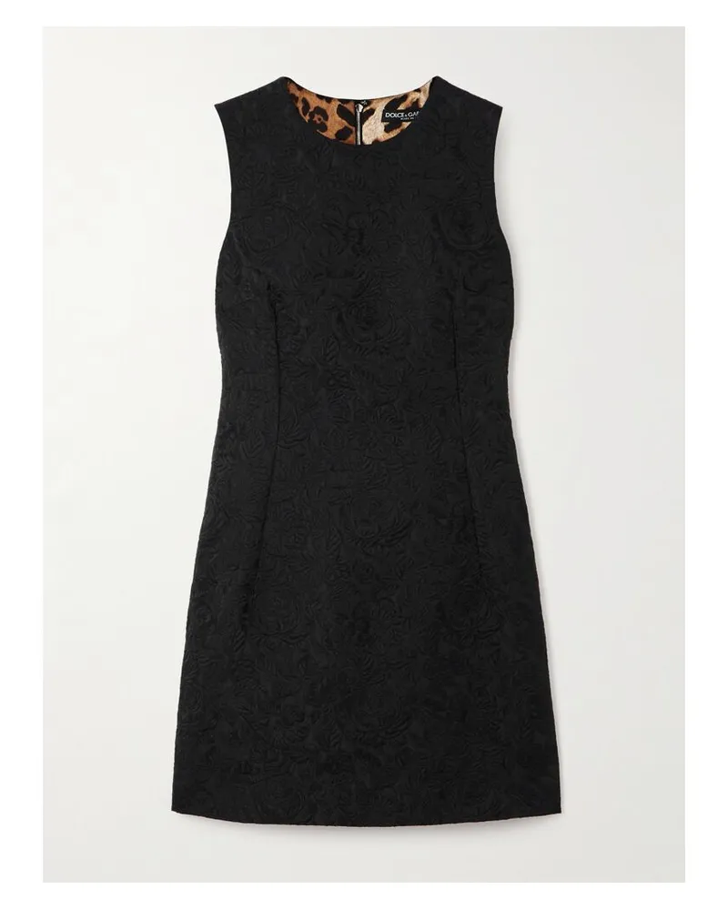 Dolce & Gabbana Minikleid Aus Matelassé - Schwarz Schwarz