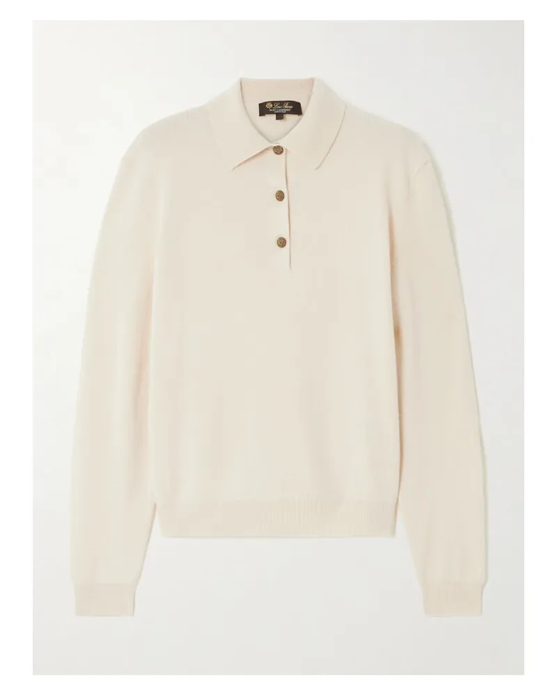 Loro Piana Kaschmirpullover Mit Polokragen - Weiß Weiß